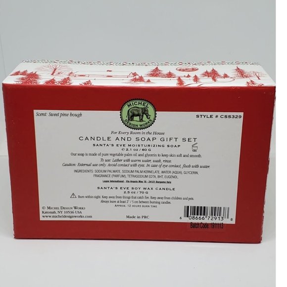 Michel Design Works Santa's Eve Candle & Soap Gift Set Holiday Decor NEW in Box - Picture 2 of 4
